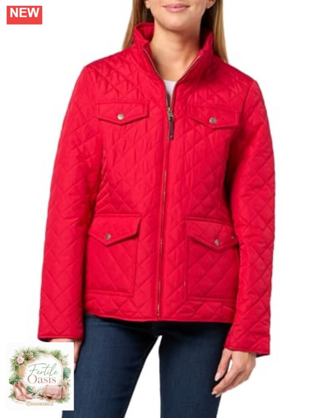 Quilted Barn Jacket Long Sleeve Lightweight Water Resistant